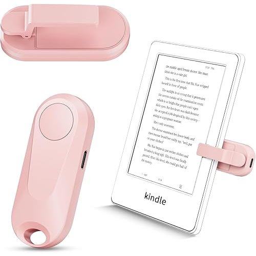 RF Remote Control Page Turner for Kindle Paperwhite Oasis eReaders Kobo,Camera Video Recording Remote Triggers, Page Turner for ipad Tablets Reading Novels Comics (Pink)