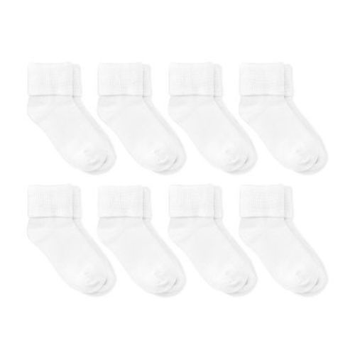 Baby 8pk Turn Cuff Socks - Dealworthy™ Off-white 12-24m