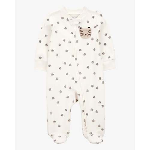 Baby Boy Tiger Print 2-Way Zip Cotton Sleep & Play Pajamas - Ivory - Carter's | Carter's