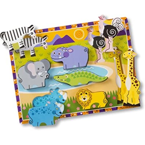 Amazon.com: Melissa & Doug Safari Wooden Chunky Puzzle (8 pcs) - Wooden Puzzles for Toddlers, Animal Puzzles For Kids Ages 2+ - FSC-Certified Materials : Melissa & Doug: Toys & Games