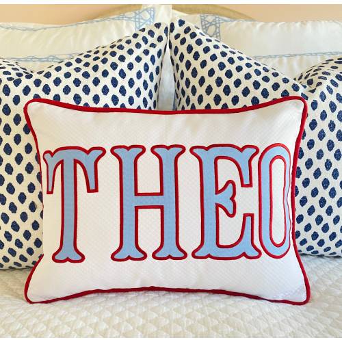 Applique Name Pillow Cover