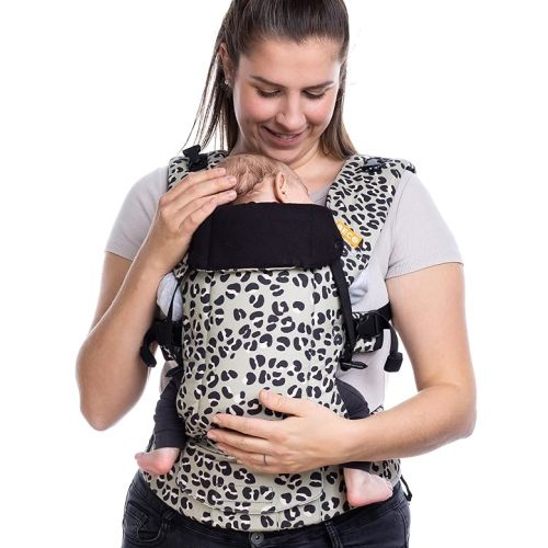 Beco Baby Carrier Gemini Newborn to Toddler - Front, Back and Hip Seat Carrier, Baby Carrier Backpack & Baby Front Carrier with Adjustable Seat, Ergonomic Baby Holder Carrier 7-35lbs (Jade Leopard)