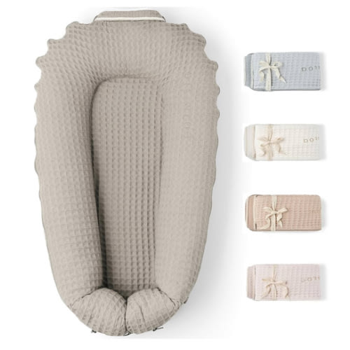 Organic Cover Deluxe+ for Docks • 100% Cotton Premium Quality Oeko-TEX Standard • Pure Breathable Replacement Soft Cover with Embroidery • Deluxe Plus • Cover Only • (Brown waffle)
