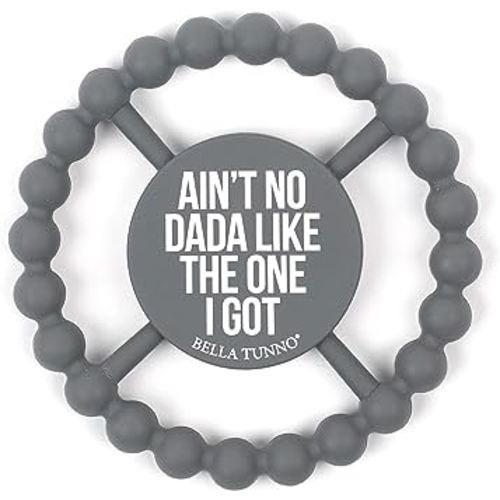 Bella Tunno Happy Teether – Soft & Easy Grip Baby Teether Toy, Silicone Teether Ring to Help Soothe Gums, Non-Toxic and BPA Free, Dada