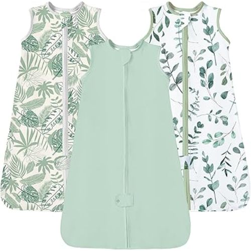 TotAha Baby Sleep Sack 0-6 Months,Summer Light Sleeping Bag 0.5 TOG, Buttery Soft Babies Wearable Blanket with 2-way Zipper,Sleepsacks for Girl Boy,3-Pack