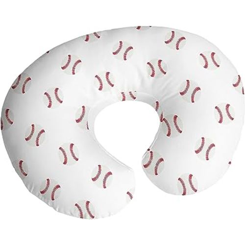 Sweet Jojo Designs Baseball Sports Nursing Pillow Cover Breastfeeding Pillowcase for Newborn Infant Bottle or Breast Feeding (Pillow NOT Included) - Red and White Americana