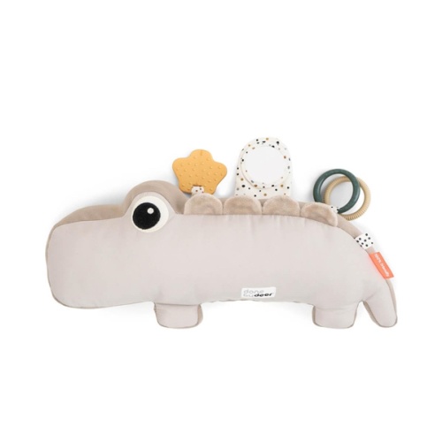Done by Deer Croco Sand Tummy Time Activity Toy - Sensory Stimulation, Teether, Rings, Tactile Textures, Mirror, Crinkle Sounds, Jittering Crocodile Tummy