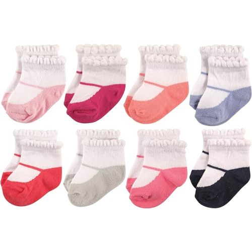 Hudson Baby Baby Girls' Cotton Rich Newborn and Terry Socks