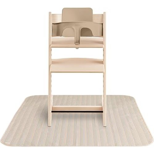 mushie Baby Splat Mat 42.5x42.5 Inch (Retro Stripes) | Water Resistant for Under High Chair and Infant Play