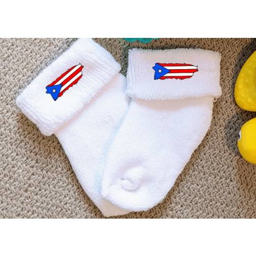 Puerto Rico Baby Socks, Custom Baby Socks, Boricua Baby, Latino, Baby Accessories, Unisex Baby Clothes, Add on Baby Gift, Latina, Baby Gift