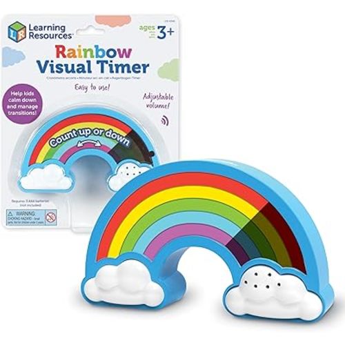 Learning Resources Rainbow Visual Timer, 1 Piece, Ages 3+, Teacher Resources, School Supplies for Teachers, Social Emotional Learning Toys