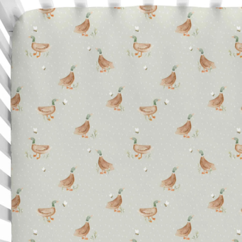 Lucky Ducky Crib Sheet