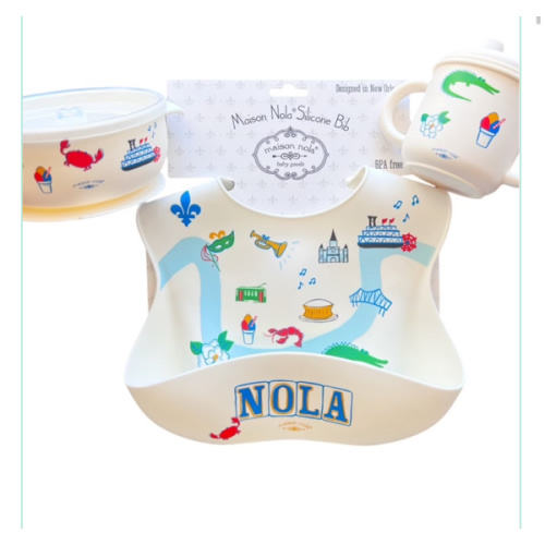 NOLA Foodie Deluxe Gift Bundle| Silicone Sippy Cup | Suction Bowl | Bucket Bib - ZukaBaby