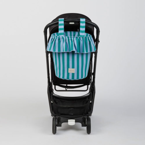 Basket Stripes - Green + Sky Blue - Minicoton