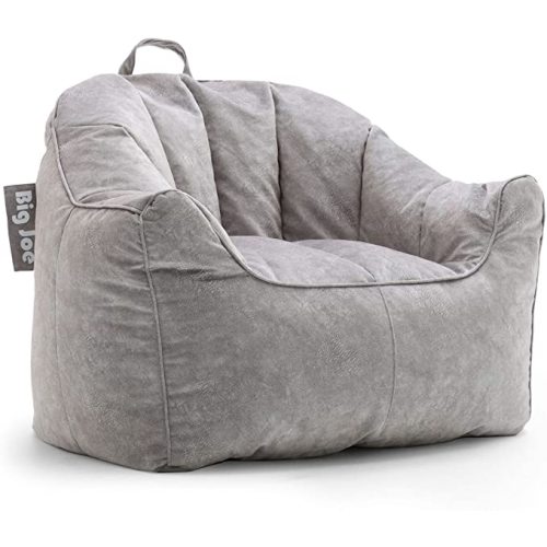 Big Joe Hug Bean Bag Chair, Gray Hyde, Faux Polyester Blend, 3 feet - Caribou - Hug Chair