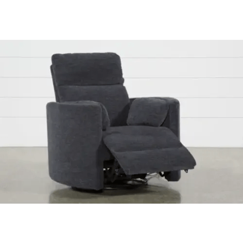 Rayna Ink Blue Nursery Power Swivel Glider Recliner with USB | Rocker | Living Spaces