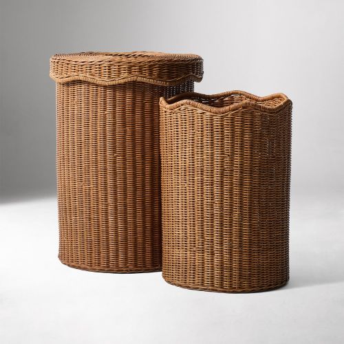 Scallop Rattan Hampers (Set of 2)