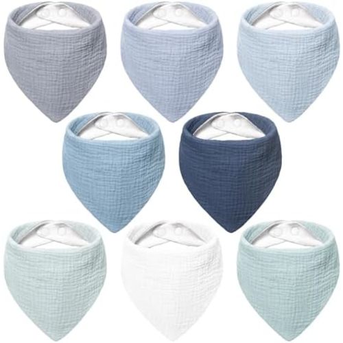 Bearmoss Muslin Baby Bibs 8 Pack