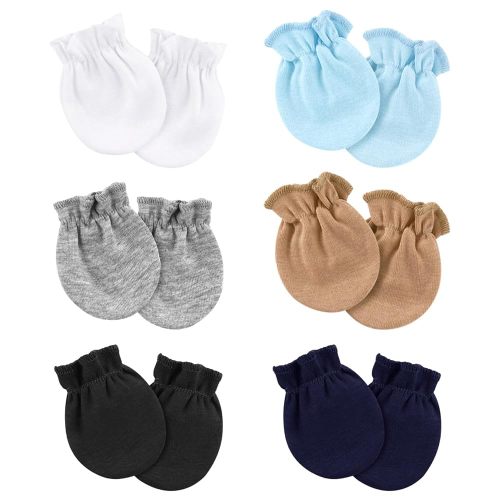 Newborn Baby Mittens No Scratch Cotton Elastic Wrist Gloves Infant Toddler Mittens for Baby Boy Girl 0-6 Months