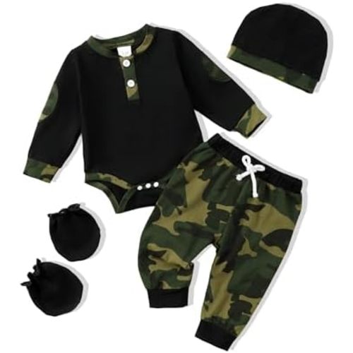 Renotemy Newborn Baby Boy Clothes Outfits Infant Boy Letter Print Romper Pants Clothing Set