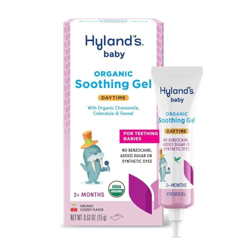 Hyland's Baby Organic Day Oral Soothing Gel, with Chamomile, Calendula, and Fennel, Cooling Gel for Oral Discomfort, Easy-to-Apply, Ages 2 Months and Up, 0.53 Ounce