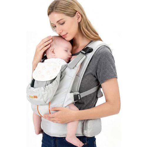 CoziBB Baby Carrier, 3-in-1 Cozy Baby Wraps Carrier with Air Cushion Waist Belt, Adjustable & Ergonomic Baby Carrier Newborn to Toddler for 7.7-33lbs, Toddler Carrier with Lock Belt, Storage Pocket