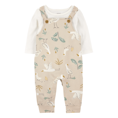 Baby 2-Piece Bird Print Long-Sleeve Tee & Overall Set - Carter's | Carter's