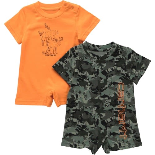 Boys' 2-Piece Short Sleeve Camo Romper Set (Infant)
