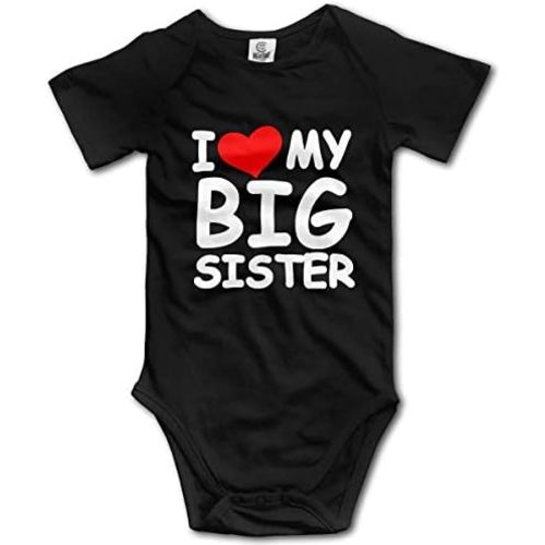 I Love My Big Sister Infant Romper Cotton Newborn Baby Short Sleeve Bodysuit Funny Jumpsuit for Baby Black