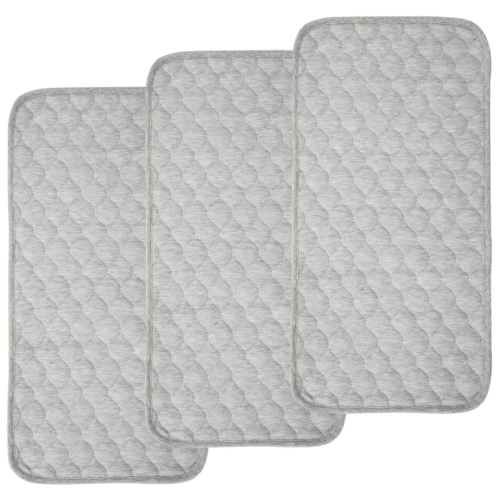BlueSnail Quilted Thicker Waterproof Changing Pad Liners 3 Count (Gray 13” x 27”)