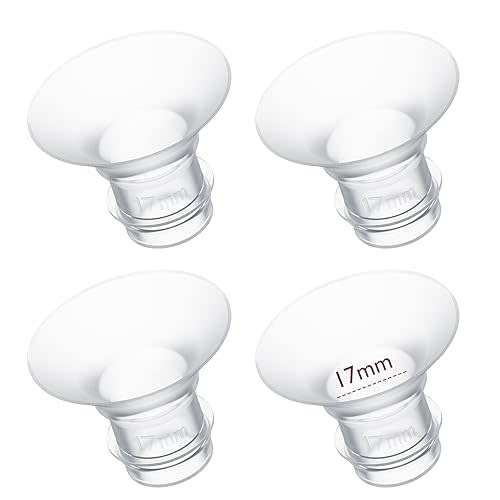 Momcozy Flange Insert 17mm Compatible with 24mm Flange/Shield of Most Pumps, Insert for Breast Pump Replacement Accessories, 4PCS 17mm