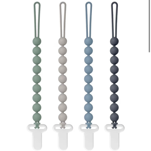 Pacifier Clips Silicone, 4-Pack Pacifier Holder Clip with Stylish Round Design, 100% Food Grade Silicone, Safe Essentials for Newborns Baby Boys and Girls Easter
