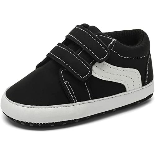 Clowora Unsex Baby Boys Girls Canvas First Walkers Shoes,Newborn Infant Non Slip Soft Sole Crib Casual Sneaker