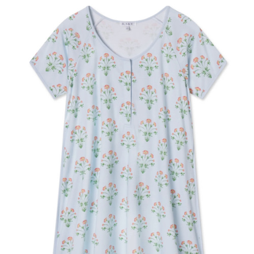 LAKE | Women | Pima Cotton Pajamas | Daylight Tropical Bouquet Maternity Nightgown
