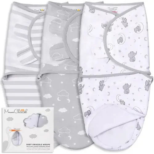 Mama Cheetah Baby Swaddle Sack, Organic Swaddle Blanket, Newborn Swaddle Sack, Adjustable Baby Wrap Sling, Easy Swaddle for 0-3 Months Boy and Girl