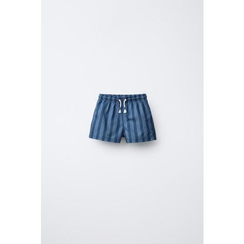 1-6 YEARS/ STRIPED SWIM SHORTS - Blue | ZARA United States