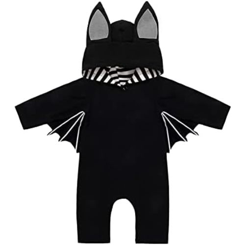 Baby Boy Girls Halloween Outfit Infant Bat Clothes Hoodie Jumpsuits Romper