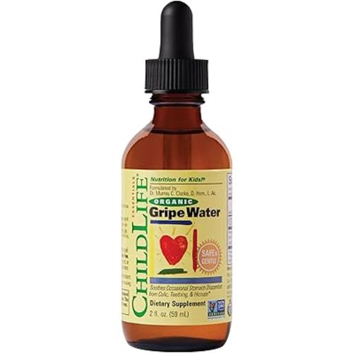 CHILDLIFE ESSENTIALS Organic Gripe Water for Babies - Gripe Water Newborn, Gas Drops for Newborns, Baby Drops for Gas & Colic Relief, Infant Gas Relief with Ginger, Fennel, Dill - 2 Fl Oz (Pack of 1)