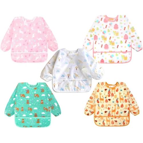 5 Pack Long Sleeve Bibs