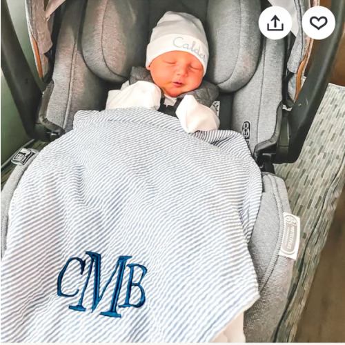Personalized Baby Blankets, Monogrammed Seersucker Baby Blanket, Custom Baby Blanket, Personalized Baby Gifts, Baby Boy/girl - Etsy