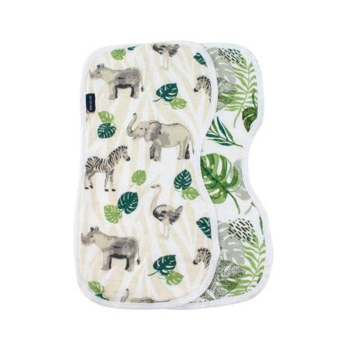 Jungle + Rainforest Classic Muslin Burp Cloths Set | Bebe au Lait
