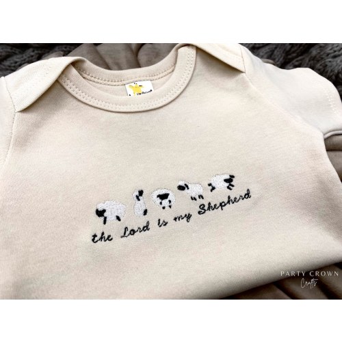 Embroidered The Lord is my Shepherd Onesie• Faith Onesie • Baby Onesie with Sheep • Cute  Onesie • Christian gift • Child of God onesie •