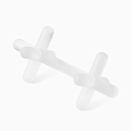 Moonjax Silicone Baby Teething Toys - Baby teether for Infants, Toddlers, Newborns, CPSIA Certified | Dishwasher, Sterilizer, and Freezer Safe | Made in the USA - Clear