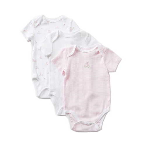 Little Me Baby Bunnies Baby Girls Newborn-9 Months Bodysuit Three-Pack
