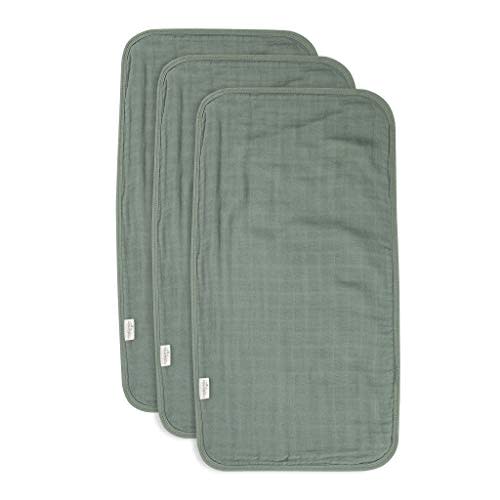 Natemia Muslin Baby Burp Cloths - Large 21”x11” Size - Super Absorbent Ultra Soft Rayon Made from Bamboo Washcloths - 6-Layer Design - 3-Piece Gift Set