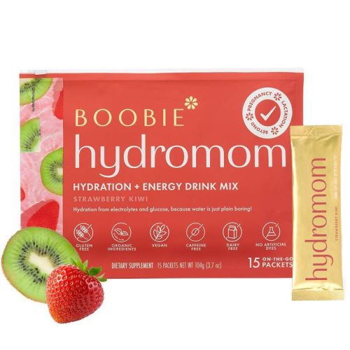 Boobie Hydromom Electrolyte Vegan Drink Mix - Strawberry Kiwi - 5.5oz/15ct