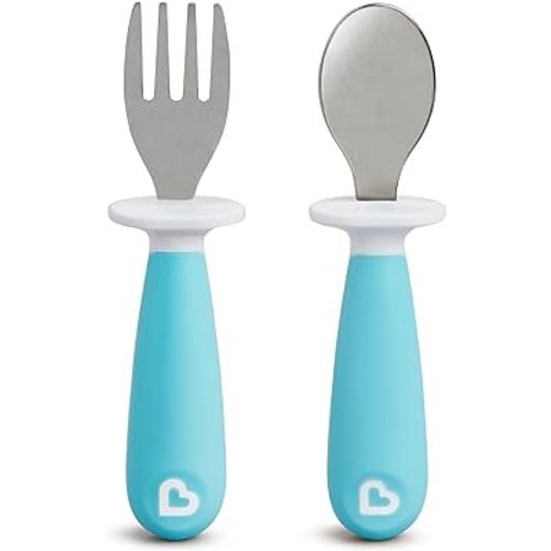 Munchkin Raise Toddler Fork & Spoon Set, Blue