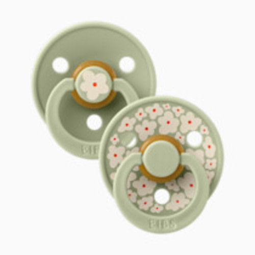 BIBS Studio Jasmine Colour Natural Rubber Pacificier (2-pack) - Sage, Size 2