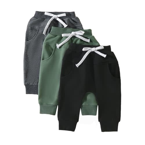 Baby Pants Toddler Infant Newborn Baby Boy Girl Sweatpants Long Joggers Pants Unisex Boy 's Clothing 3 Pack