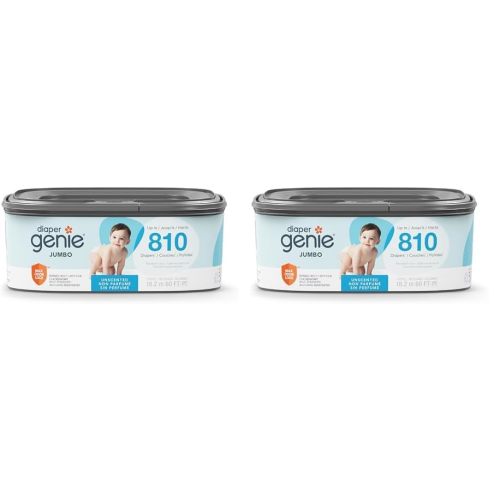 The Diaper Genie Jumbo Square Refill, with Continuous Film, can Hold up to 810 Newborn-Sized Diapers per Refill. (Pack of 2)